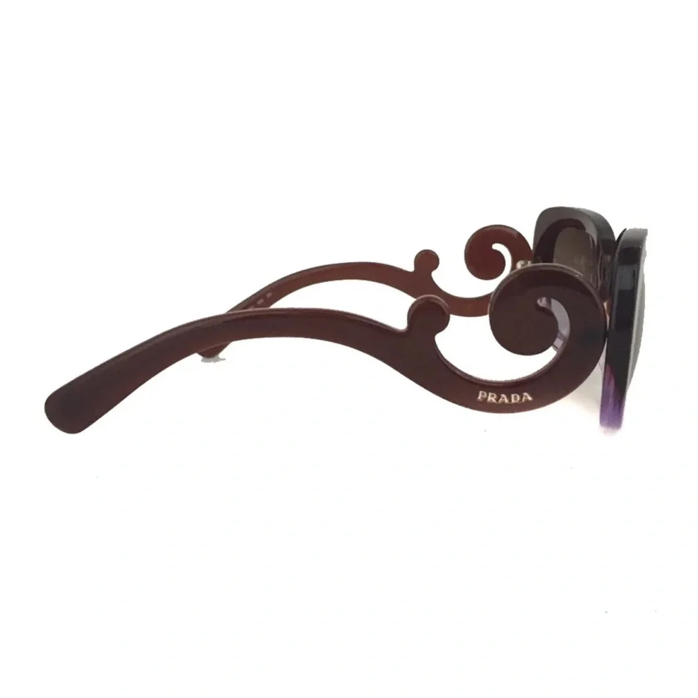 Prada Burgundy Purple Scroll Temple Sunglasses
